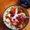 Cottage cheese and papaya topped with cranberry sauce – Gastronomy
