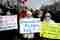 Thousands of people demonstrated in front of the White House to celebrate “A day without...